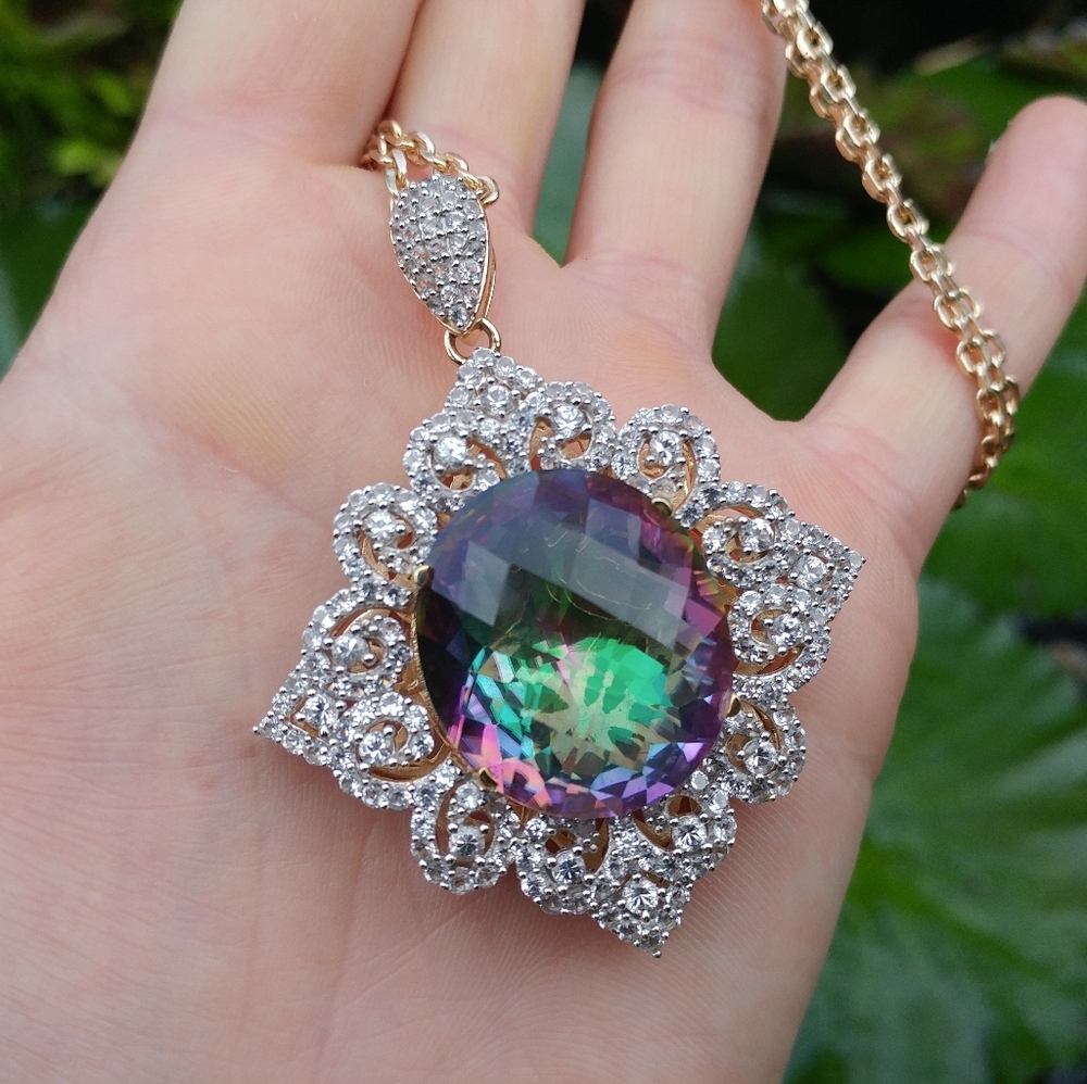925 Silver Mystic Quartz & White Topaz